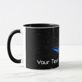 Ihr Text Cool Blue Alien Flying Saucer Space UFO Tasse