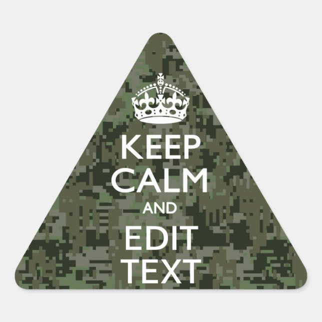 Ihr Text Digital Camouflage Olive Green Behalten R Dreieckiger Aufkleber (Vorderseite)