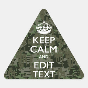 Ihr Text Digital Camouflage Olive Green Behalten R Dreieckiger Aufkleber
