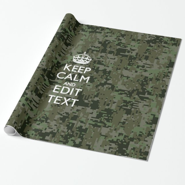 Ihr Text Digital Camouflage Olive Green Behalten R Geschenkpapier (Ungerollt)