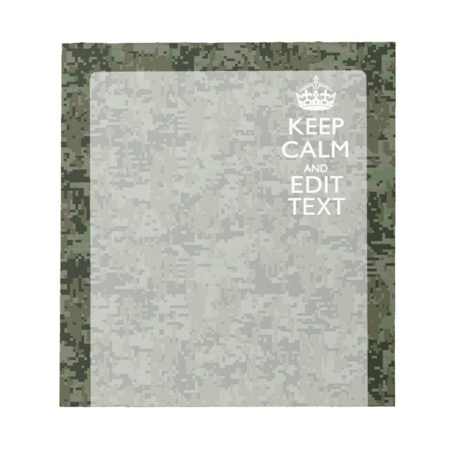 Ihr Text Digital Camouflage Olive Green Behalten R Notizblock (Vorderseite)
