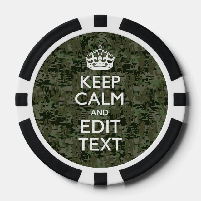 Ihr Text Digital Camouflage Olive Green Behalten R Pokerchips (Vorderseite)