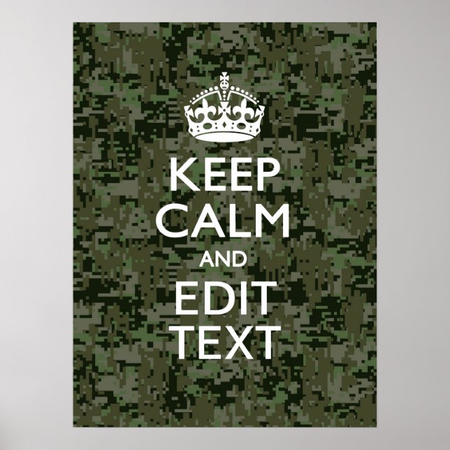 Ihr Text Digital Camouflage Olive Green Behalten R Poster (Vorne)