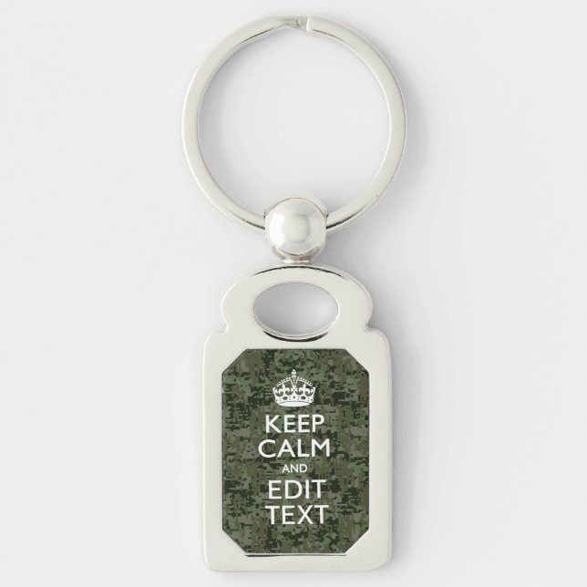 Ihr Text Digital Camouflage Olive Green Behalten R Schlüsselanhänger (Vorderseite)