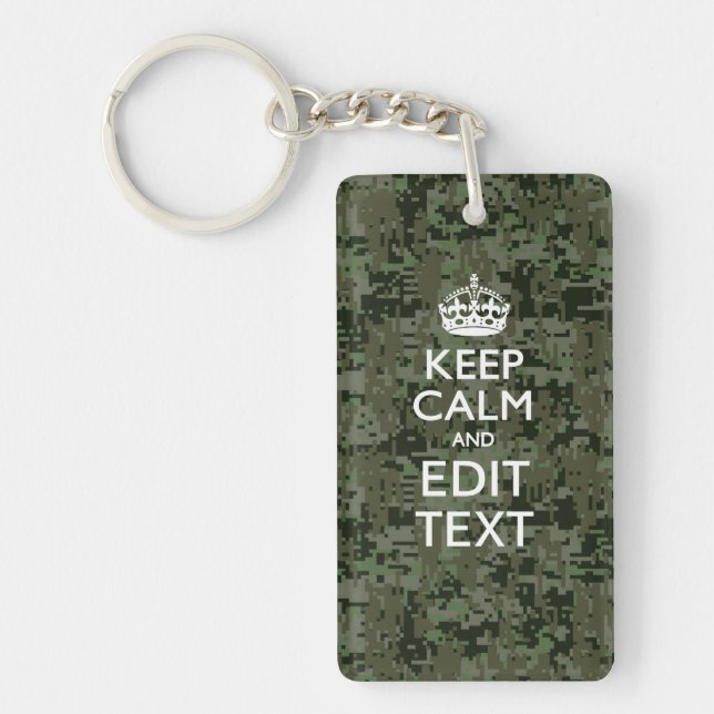 Ihr Text Digital Camouflage Olive Green Behalten R Schlüsselanhänger (Vorderseite)