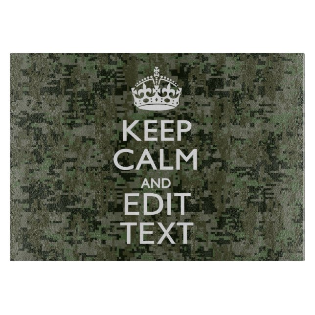 Ihr Text Digital Camouflage Olive Green Behalten R Schneidebrett (Vorderseite)