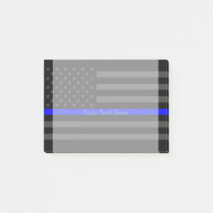 Ihr Text dünn blaue Linie US-Flag Post-it Klebezettel