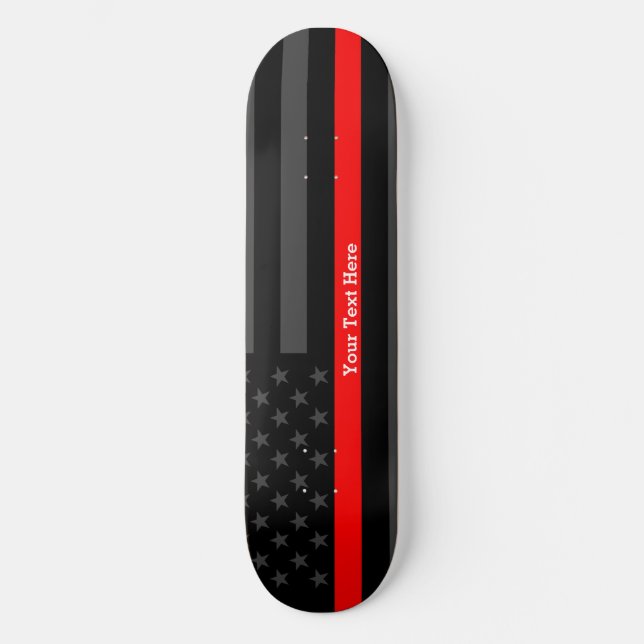 Ihr Text dünne rote Linie, benutzerdefiniert schwa Skateboard (Vorderseite)