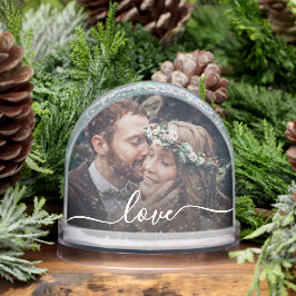 Ihr Text Einfache moderne Schrift 2-Foto Schneekugeln