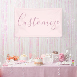 Ihr Text Elegante Schrift & Soft Blush Pink Banner