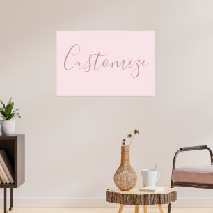 Ihr Text Elegante Schrift & Soft Blush Pink Poster
