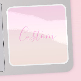Ihr Text | Elegantes Script & Soft Blush Pink Ombr Aufkleber