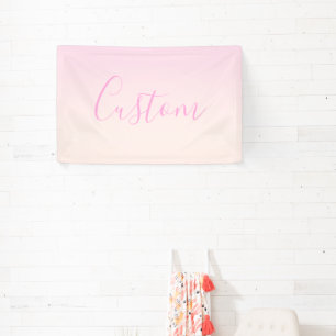 Ihr Text   Elegantes Script & Soft Blush Pink Ombr Banner