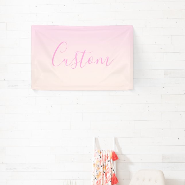 Ihr Text | Elegantes Script & Soft Blush Pink Ombr Banner (InSitu)