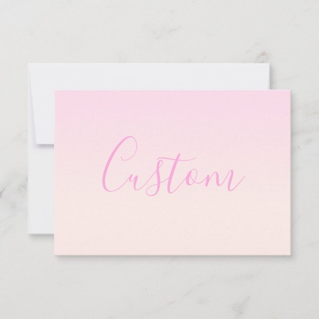 Ihr Text | Elegantes Script & Soft Blush Pink Ombr Mitteilungskarte (Vorderseite)