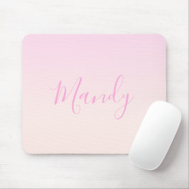 Ihr Text | Elegantes Script & Soft Blush Pink Ombr Mousepad