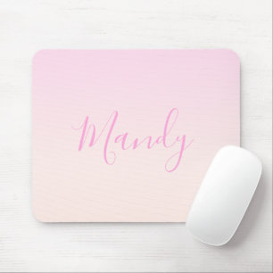 Ihr Text   Elegantes Script & Soft Blush Pink Ombr Mousepad