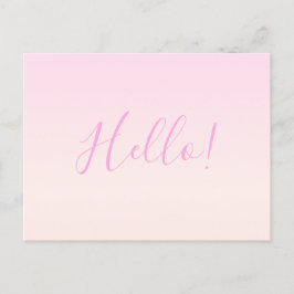 Ihr Text | Elegantes Script & Soft Blush Pink Ombr Postkarte