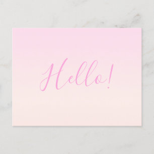 Ihr Text   Elegantes Script & Soft Blush Pink Ombr Postkarte