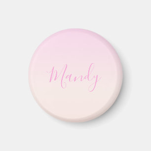Ihr Text Elegantes Skript & Sanftes Rosa Ombre Magnet