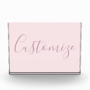 Ihr Text Elegantes Skript & Soft Blush Pink Fotoblock