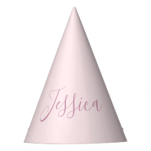 Ihr Text Elegantes Skript & Soft Blush Pink Partyhütchen