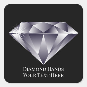 Ihr Text-/Farbbrillantes Shine Diamond Handgerät Quadratischer Aufkleber