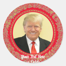 Ihr Text/Farbe Donald Trump Weihnachtsschrei rot Runder Aufkleber
