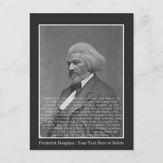 Ihr Text/Farbe Frederick Douglass Schwarze Histori Postkarte (Vorderseite)