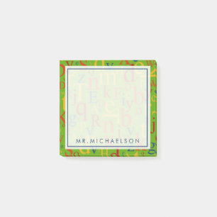 Ihr Text   Farbenfrohe Alphabet Post-it Klebezettel