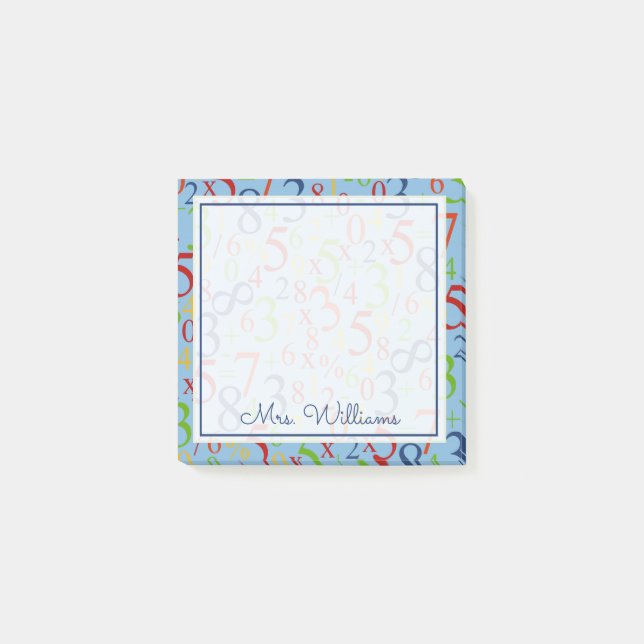 Ihr Text | Farbenfrohe Mathematik Post-it Klebezettel (Vorderseite)