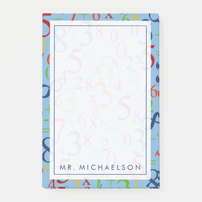 Ihr Text | Farbenfrohe Mathematik Post-it Klebezettel (Vorderseite)