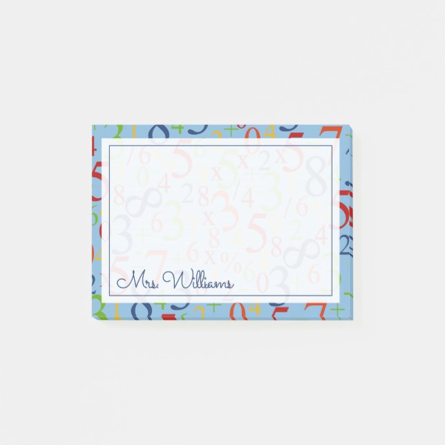 Ihr Text | Farbenfrohe Mathematik Post-it Klebezettel (Vorderseite)