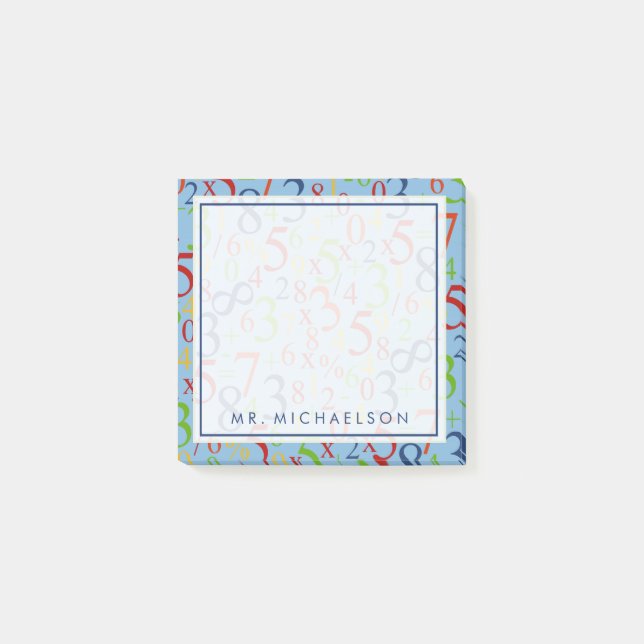 Ihr Text | Farbenfrohe Mathematik Post-it Klebezettel (Vorderseite)