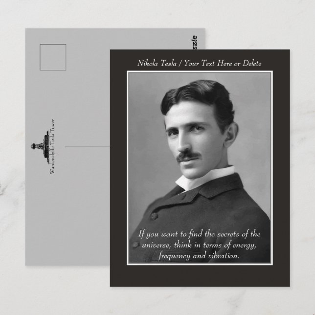 Ihr Text-/Farbinventar Nikola Tesla Foto Zitat Postkarte (Vorne/Hinten)