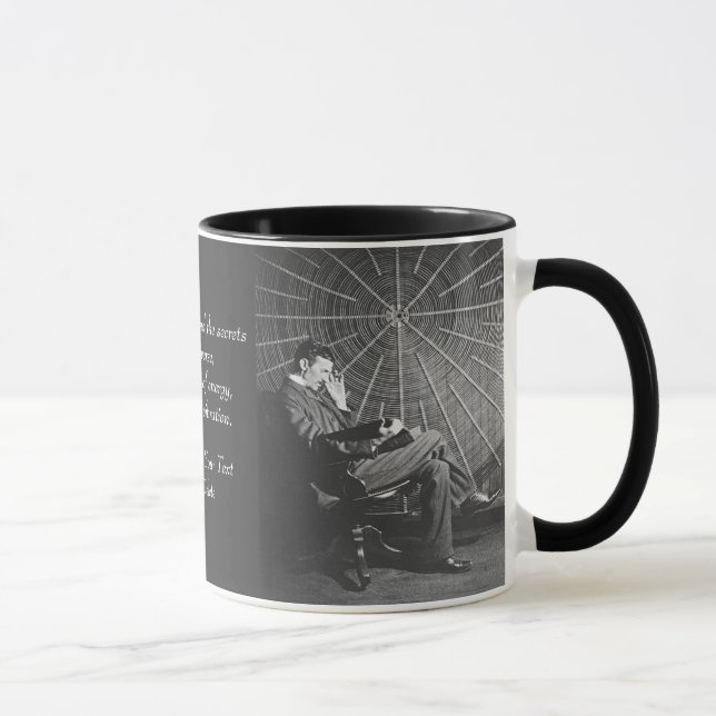 Ihr Text-/Farbinventar Nikola Tesla Foto Zitat Tasse (Rechts)