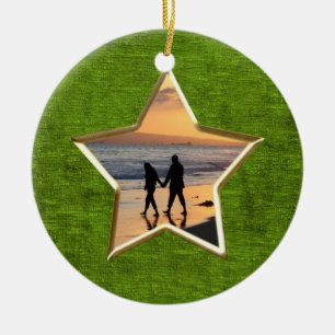 Ihr Text & Foto: Green Star-Form-Bildrahmen Keramik Ornament