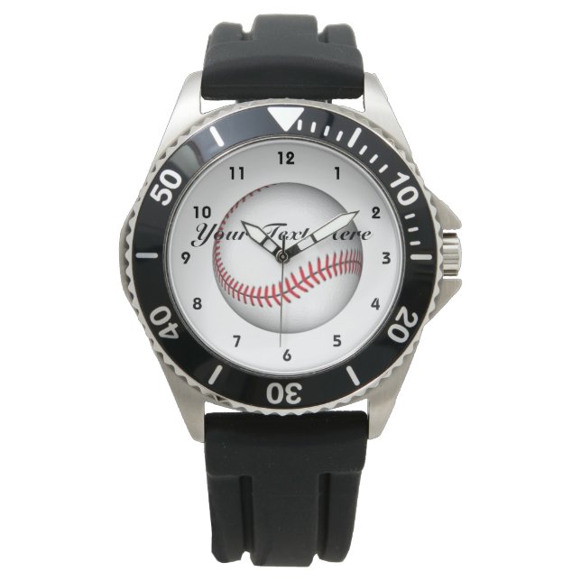 Ihr Text hier Baseball sehen Armbanduhr (Vorderseite)