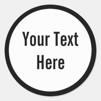 Ihr Text hier benutzerdefinierte schwarze Border R Runder Aufkleber