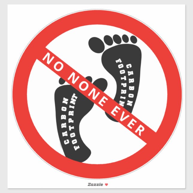 Ihr Text hier KEIN KARBON-FOOTDRUCKEN Aufkleber (Blatt)