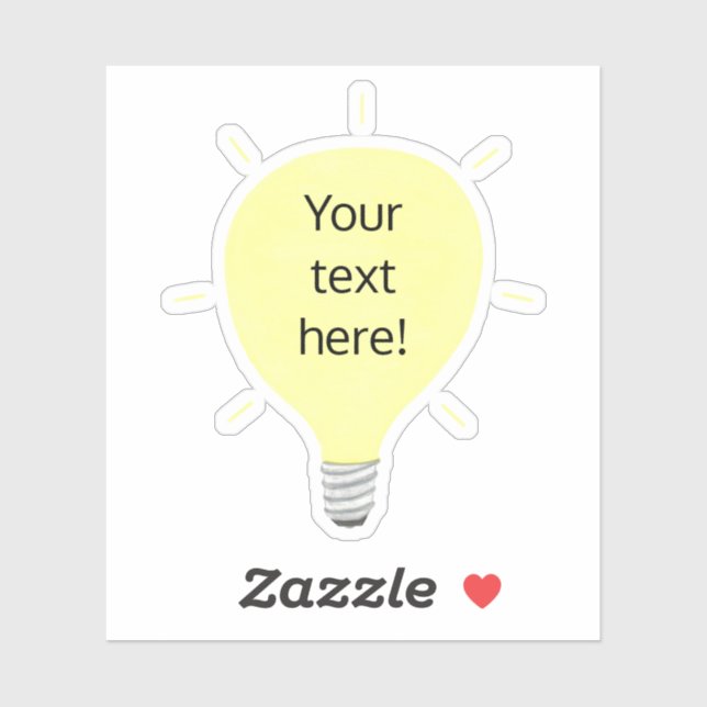 Ihr Text hier, Vinyl, Light Bulb Shape Stickers Aufkleber (Blatt)
