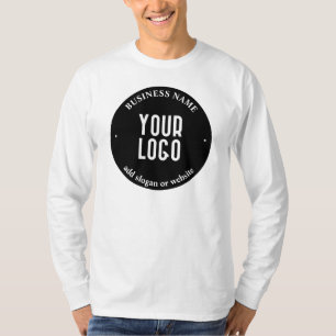 Ihr Text & Hochgeladenes Logo Bearbeitbar Schwar T-Shirt