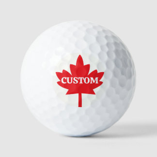 Ihr Text Kanadisches Rot-Weiß-Ahornblatt-Design Golfball