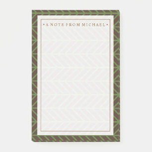 Ihr Text   Khaki Herringbone Post-it Klebezettel