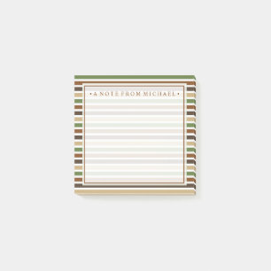 Ihr Text Khaki Stripes Post-it Klebezettel