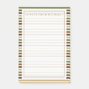 Ihr Text   Khaki Stripes Post-it Klebezettel