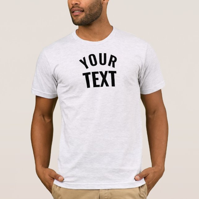 Ihr Text Mens Bella+Leinwand kurze Schnürsenkel As T-Shirt (Vorderseite)