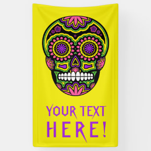 Ihr Text-mexikanischer Zuckerschädel-Tag der Toten Banner