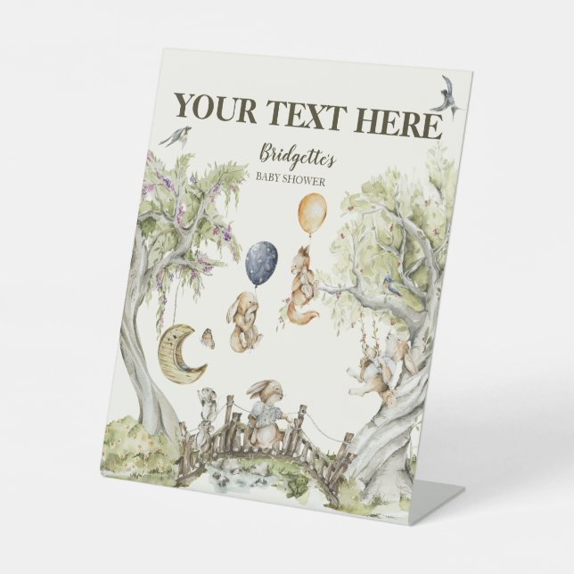 Ihr Text muss frühzeitig abwarten Baby-Dusche Sockelschild (Vorderseite)