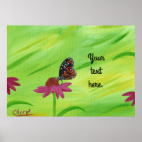 Ihr Text oder kein Text Monarch Butterfly Poster